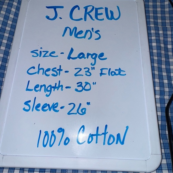 J.Crew Men’s Large Blue Check Button Down Shirt 100% Cotton Washed Casual - Picture 6 of 6